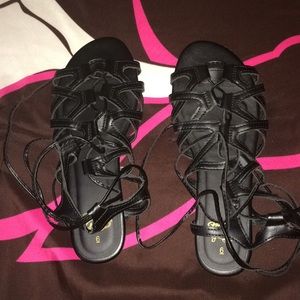 Black lace up sandals